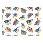 Seamless Pattern With Hand Drawn Bird Black Double Sided Flano Blanket (Mini) 