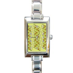 Pizza Fast Food Pattern Seamles Design Background Rectangle Italian Charm Watch