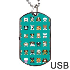 Different Type Vector Cartoon Dog Faces Dog Tag Usb Flash (one Side)