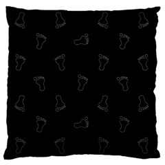 Neon Style Black And White Footprints Motif Pattern Large Cushion Case (one Side) by dflcprintsclothing