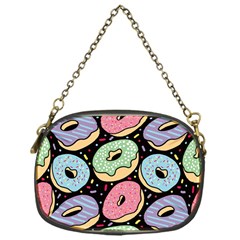 Colorful Donut Seamless Pattern On Black Vector Chain Purse (one Side) by Sobalvarro