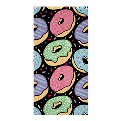 Colorful Donut Seamless Pattern On Black Vector Shower Curtain 36  X 72  (stall)  by Sobalvarro