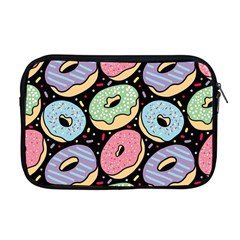 Colorful Donut Seamless Pattern On Black Vector Apple Macbook Pro 17  Zipper Case by Sobalvarro