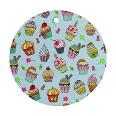 Cupcake Doodle Pattern Ornament (round) by Sobalvarro