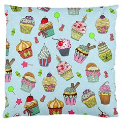 Cupcake Doodle Pattern Large Cushion Case (two Sides) by Sobalvarro