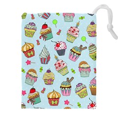 Cupcake Doodle Pattern Drawstring Pouch (5xl) by Sobalvarro