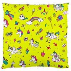 Pattern Unicorns Mermaids Horses Girlish Things Large Cushion Case (one Side) by Wegoenart