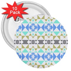 Multicolored Geometric Pattern 3  Buttons (10 Pack)  by dflcprintsclothing