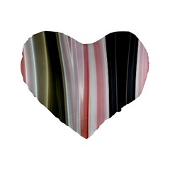 Satin Strips Standard 16  Premium Flano Heart Shape Cushions