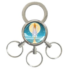Space Exploration Illustration 3-ring Key Chain by Vaneshart