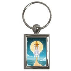 Space Exploration Illustration Key Chain (rectangle) by Vaneshart