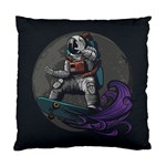 Illustration Astronaut Cosmonaut Paying Skateboard Sport Space With Astronaut Suit Standard Cushion Case (Two Sides)