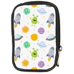 Seamless Pattern Cartoon Space Planets Isolated White Background Compact Camera Leather Case