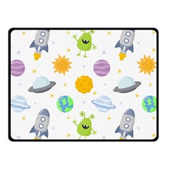Seamless Pattern Cartoon Space Planets Isolated White Background Fleece Blanket (small) by Vaneshart
