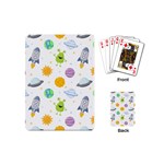 Seamless Pattern Cartoon Space Planets Isolated White Background Playing Cards Single Design (Mini)