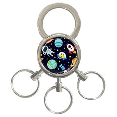 Space Seamless Pattern 3-ring Key Chain by Vaneshart