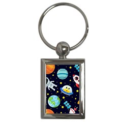 Space Seamless Pattern Key Chain (rectangle) by Vaneshart