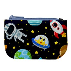 Space Seamless Pattern Large Coin Purse by Vaneshart