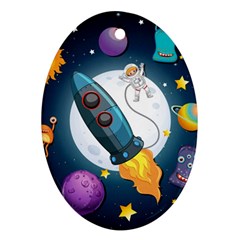 Spaceship Astronaut Space Ornament (oval) by Vaneshart