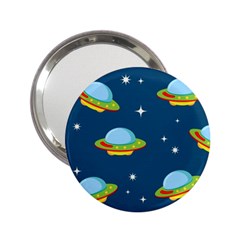 Seamless Pattern Ufo With Star Space Galaxy Background 2 25  Handbag Mirrors by Vaneshart