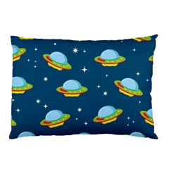 Seamless Pattern Ufo With Star Space Galaxy Background Pillow Case by Vaneshart