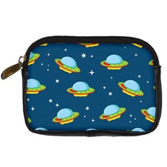 Seamless Pattern Ufo With Star Space Galaxy Background Digital Camera Leather Case by Vaneshart