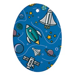 About Space Seamless Pattern Ornament (oval) by Vaneshart