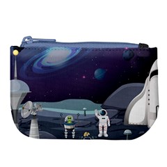 Alien Astronaut Scene Large Coin Purse by Vaneshart