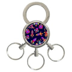 Space Patterns 3-ring Key Chain by Vaneshart