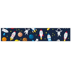 Big Set Cute Astronauts Space Planets Stars Aliens Rockets Ufo Constellations Satellite Moon Rover V Large Flano Scarf  by Vaneshart
