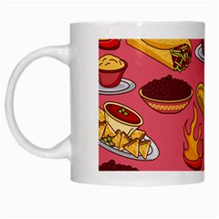 Seamless Pattern Mexican Food Hat Traditional White Mugs by Vaneshart