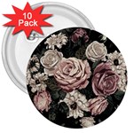 Elegant Seamless Pattern Blush Toned Rustic Flowers 3  Buttons (10 pack) 