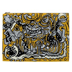 Crazy Abstract Doodle Social Doodle Drawing Style Cosmetic Bag (xxl) by Vaneshart