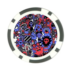 Cute Halloween Monsters Set Background Poker Chip Card Guard by Vaneshart