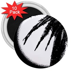 Black And White Tropical Moonscape Illustration 3  Magnets (10 Pack)  by dflcprintsclothing