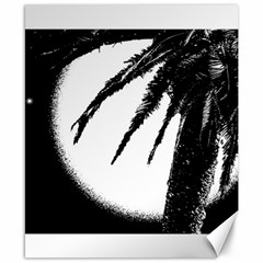 Black And White Tropical Moonscape Illustration Canvas 8  X 10  by dflcprintsclothing