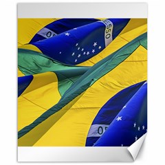 Brazil Flags Waving Background Canvas 16  X 20  by dflcprintsclothing