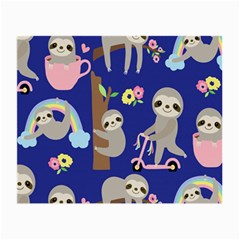 Hand Drawn Cute Sloth Pattern Background Small Glasses Cloth by Vaneshart