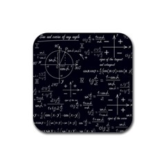 Mathematical Seamless Pattern With Geometric Shapes Formulas Rubber Square Coaster (4 Pack)  by Vaneshart