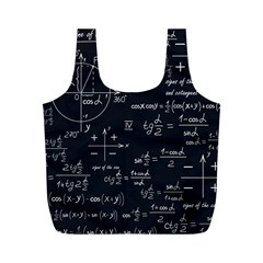 Mathematical Seamless Pattern With Geometric Shapes Formulas Full Print Recycle Bag (m) by Vaneshart