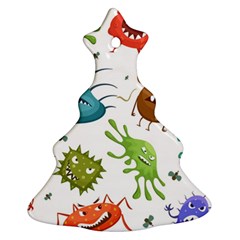 Dangerous Streptococcus Lactobacillus Staphylococcus Others Microbes Cartoon Style Vector Seamless Christmas Tree Ornament (two Sides) by Vaneshart