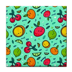 Various Fruits With Faces Seamless Pattern Face Towel by Vaneshart