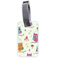 Forest Seamless Pattern With Cute Owls Luggage Tag (one Side) by Vaneshart