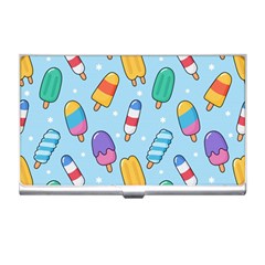 Cute Kawaii Ice Cream Seamless Pattern Business Card Holder by Vaneshart