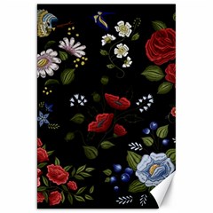 Floral Folk Fashion Ornamental Embroidery Pattern Canvas 20  X 30  by Vaneshart