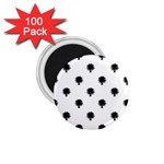 Black And White Tropical Print Pattern 1.75  Magnets (100 pack) 