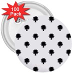 Black And White Tropical Print Pattern 3  Buttons (100 pack) 