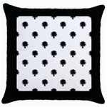 Black And White Tropical Print Pattern Throw Pillow Case (Black)