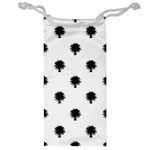 Black And White Tropical Print Pattern Jewelry Bag