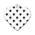 Black And White Tropical Print Pattern Dog Tag Heart (One Side)